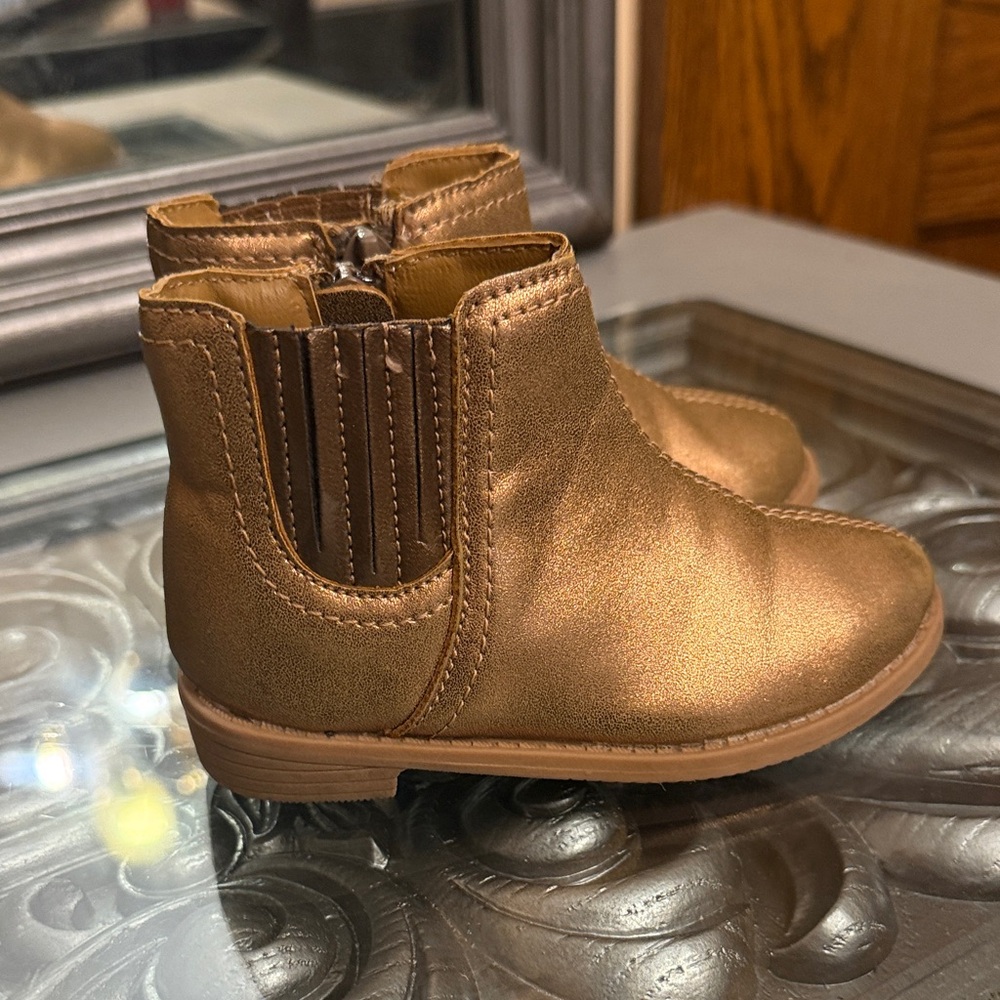 Simple Joys by Carters 6 Shimmering Gold Kids Ankle Boots